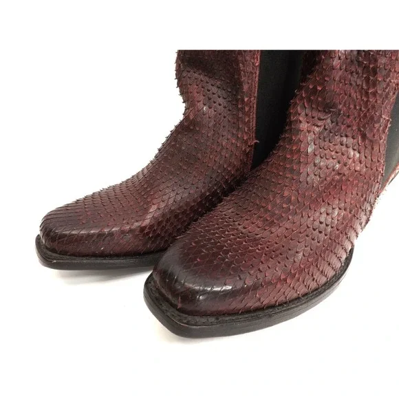 Stetson Python Snakeskin Print Chelsea Boots - Men's size 6.5 - Women's size 8 - Picture 7 of 16